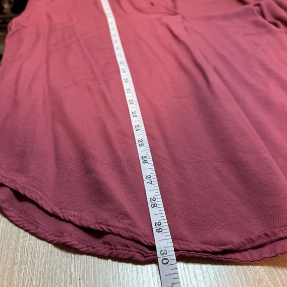 New York & Company soho Blouse Women's XXL Mauve Pink Long Sleeve Deep V-neck - Picture 12 of 13